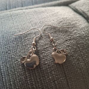 Silver Apple Dangle Earrings